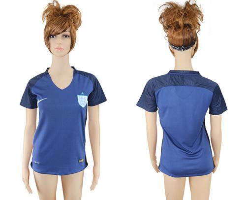 Women's England Blank Away Soccer Country Jersey